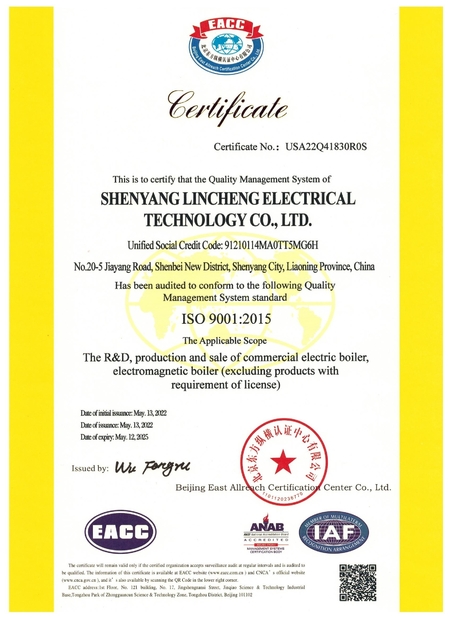 Çin shenyang lincheng Technology Co., Ltd Sertifikalar